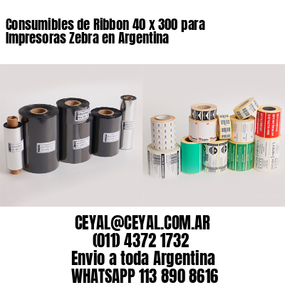 Consumibles de Ribbon 40 x 300 para Impresoras Zebra en Argentina