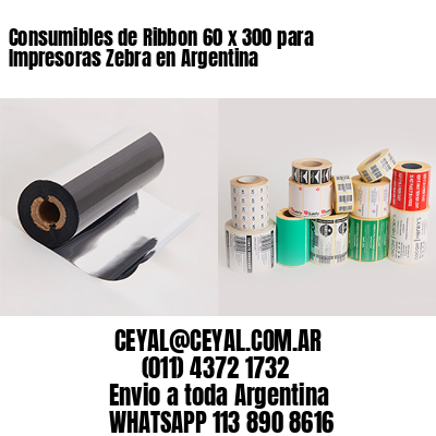 Consumibles de Ribbon 60 x 300 para Impresoras Zebra en Argentina