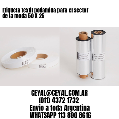Etiqueta textil poliamida para el sector de la moda 50 X 25