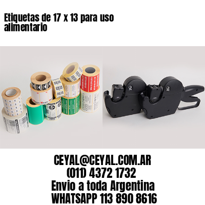 Etiquetas de 17 x 13 para uso alimentario