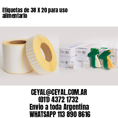 Etiquetas de 38 X 20 para uso alimentario