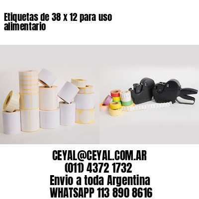 Etiquetas de 38 x 12 para uso alimentario