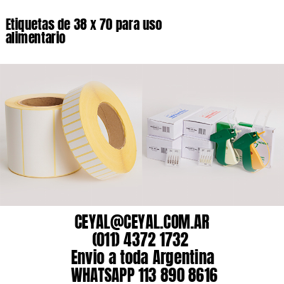 Etiquetas de 38 x 70 para uso alimentario