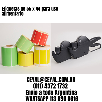 Etiquetas de 55 x 44 para uso alimentario