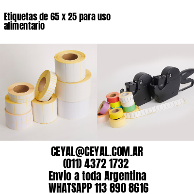 Etiquetas de 65 x 25 para uso alimentario