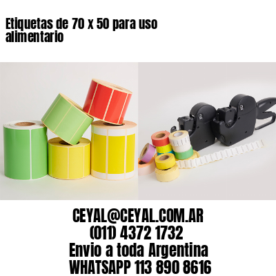 Etiquetas de 70 x 50 para uso alimentario