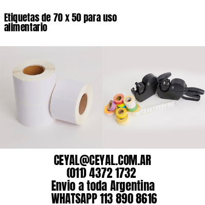 Etiquetas de 70 x 50 para uso alimentario