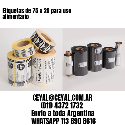 Etiquetas de 75 x 25 para uso alimentario