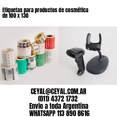 Etiquetas para productos de cosmética de 100 x 130