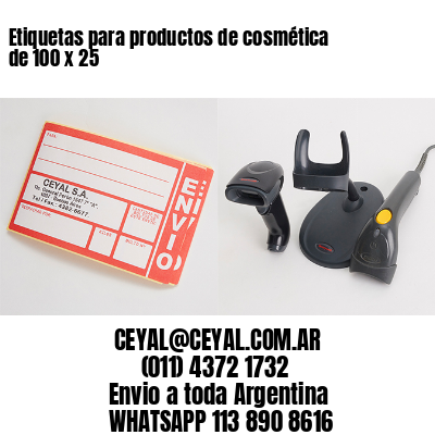 Etiquetas para productos de cosmética de 100 x 25