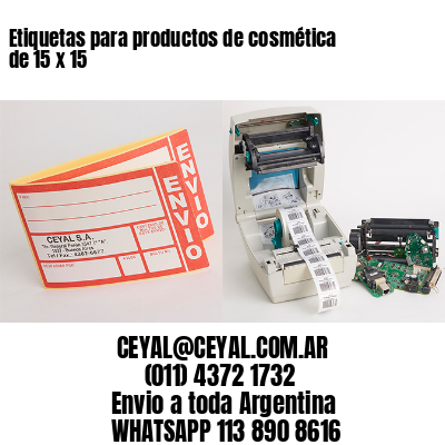 Etiquetas para productos de cosmética de 15 x 15