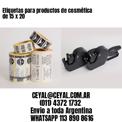 Etiquetas para productos de cosmética de 15 x 20