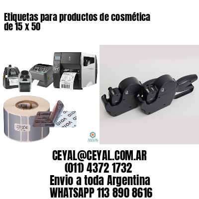 Etiquetas para productos de cosmética de 15 x 50