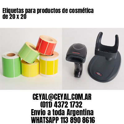 Etiquetas para productos de cosmética de 20 x 20