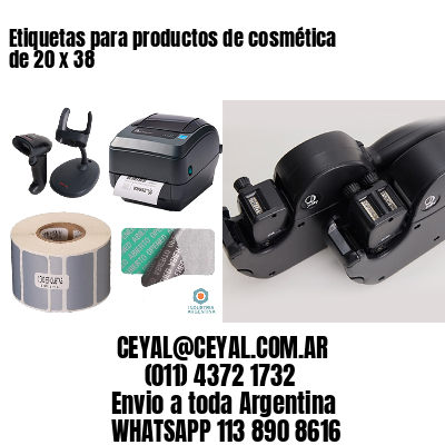 Etiquetas para productos de cosmética de 20 x 38