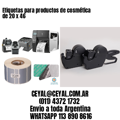 Etiquetas para productos de cosmética de 20 x 46