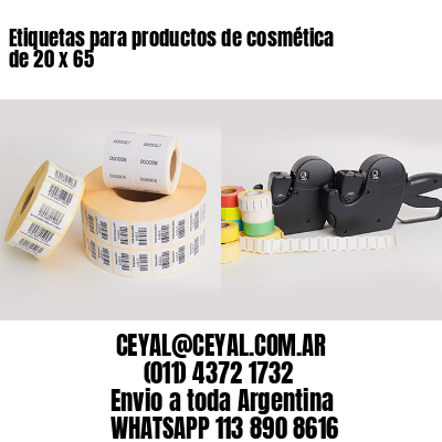 Etiquetas para productos de cosmética de 20 x 65