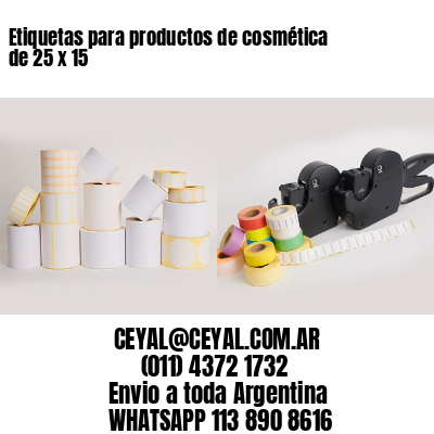 Etiquetas para productos de cosmética de 25 x 15