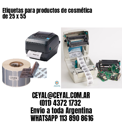 Etiquetas para productos de cosmética de 25 x 55