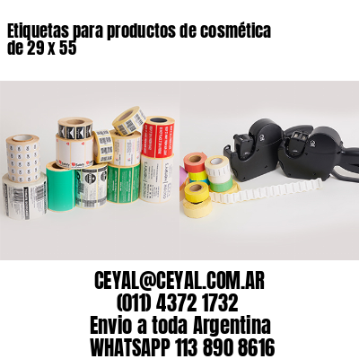 Etiquetas para productos de cosmética de 29 x 55