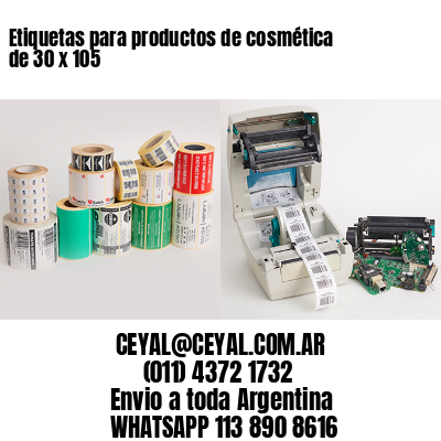 Etiquetas para productos de cosmética de 30 x 105