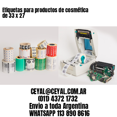 Etiquetas para productos de cosmética de 33 x 27