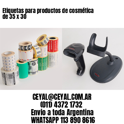Etiquetas para productos de cosmética de 35 x 30
