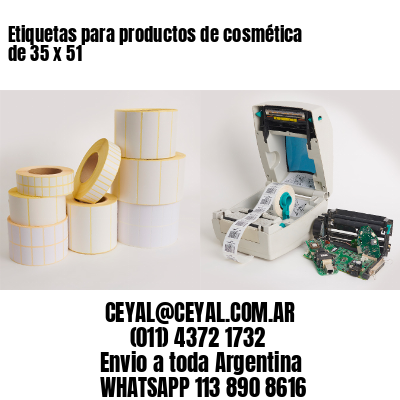 Etiquetas para productos de cosmética de 35 x 51