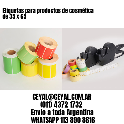 Etiquetas para productos de cosmética de 35 x 65
