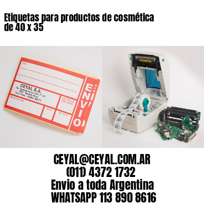 Etiquetas para productos de cosmética de 40 x 35