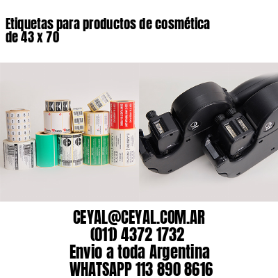 Etiquetas para productos de cosmética de 43 x 70