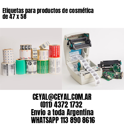 Etiquetas para productos de cosmética de 47 x 58
