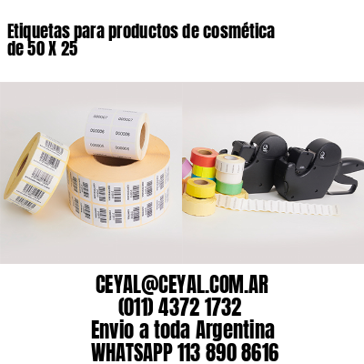 Etiquetas para productos de cosmética de 50 X 25