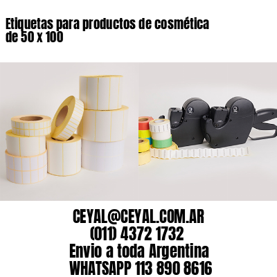 Etiquetas para productos de cosmética de 50 x 100