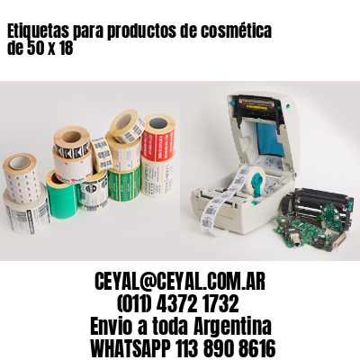 Etiquetas para productos de cosmética de 50 x 18
