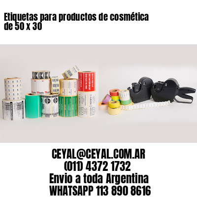 Etiquetas para productos de cosmética de 50 x 30