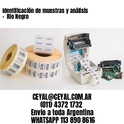Identificación de muestras y análisis –  Rio Negro