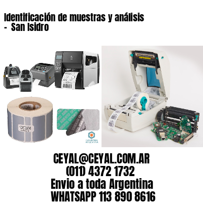 Identificación de muestras y análisis –  San Isidro