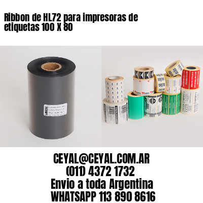Ribbon de HL72 para impresoras de etiquetas 100 X 80