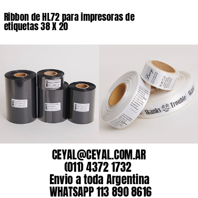 Ribbon de HL72 para impresoras de etiquetas 38 X 20