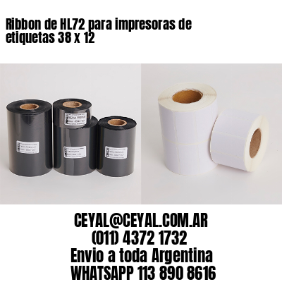 Ribbon de HL72 para impresoras de etiquetas 38 x 12