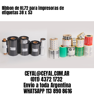 Ribbon de HL72 para impresoras de etiquetas 38 x 53