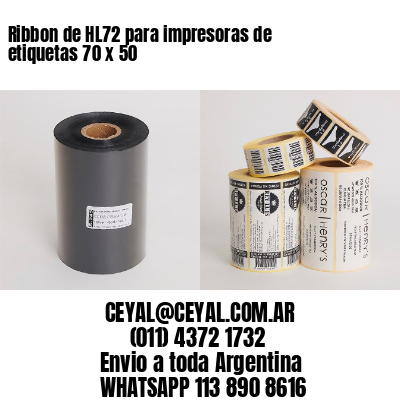 Ribbon de HL72 para impresoras de etiquetas 70 x 50
