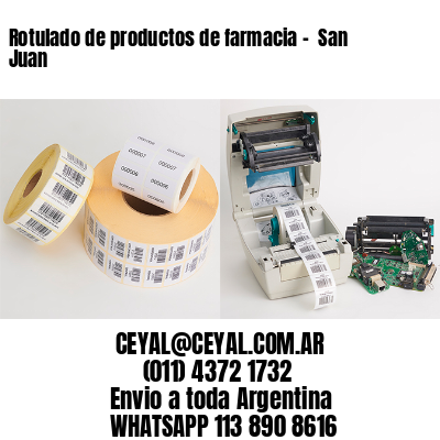 Rotulado de productos de farmacia –  San Juan