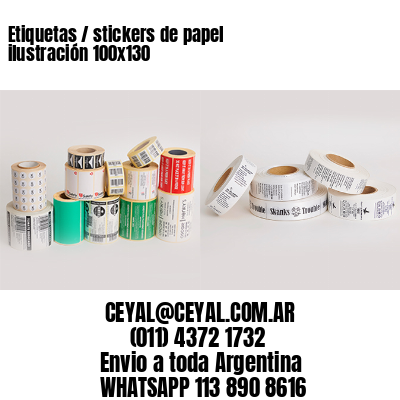 Etiquetas / stickers de papel ilustración 100×130