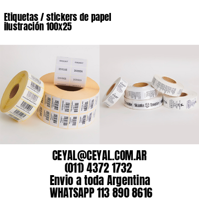 Etiquetas / stickers de papel ilustración 100×25