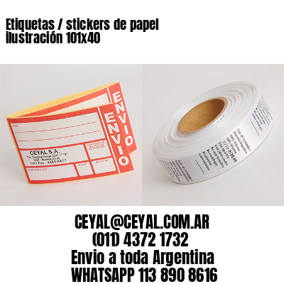 Etiquetas / stickers de papel ilustración 101×40