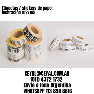 Etiquetas / stickers de papel ilustración 102×165
