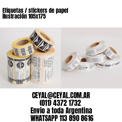 Etiquetas / stickers de papel ilustración 105x175