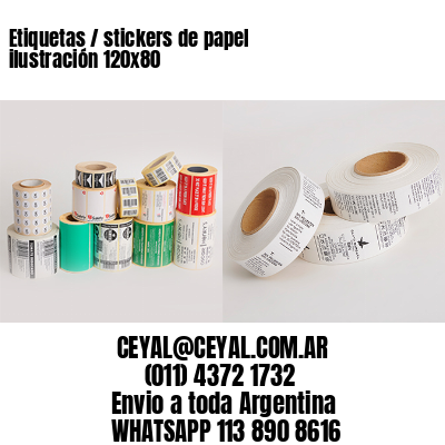 Etiquetas / stickers de papel ilustración 120×80